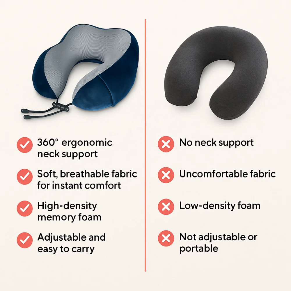AirRest Memory Foam Travel Pillow